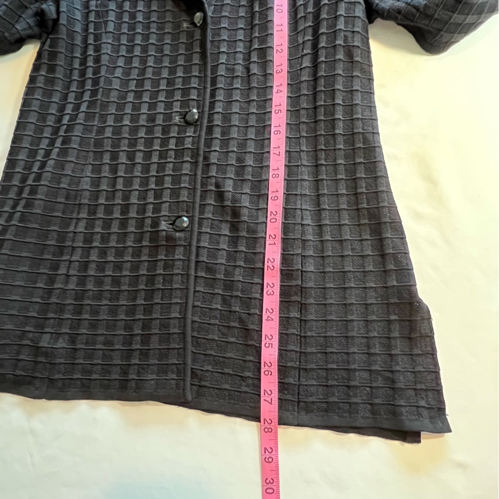 Vintage Exclusively Misook Black Ribbed Cardigan Blazer Jacket Sweater Size XS - Picture 11 of 11